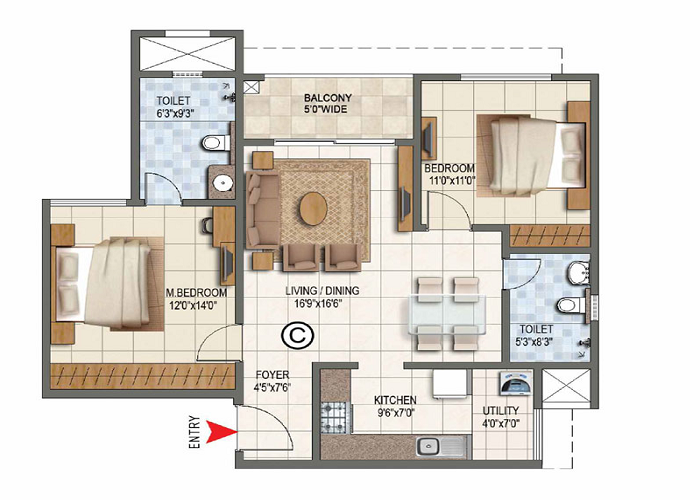 Nambiar Townpark Floor Plan